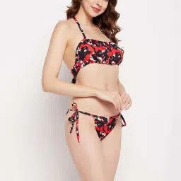 Secrets By ZeroKaata Red & Black Printed Bikini Set image 4