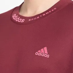 Adidas Red Loose Fit Sports T-Shirt image 4