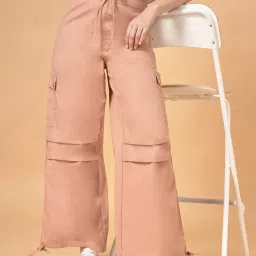 SF Jeans by Pantaloons Beige Cotton Flared Pants image 4