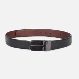 Van Heusen Black & Brown Textured Leather Reversible Formal Belt image 2