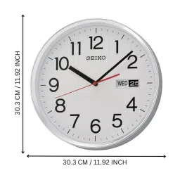 SEIKO unique white plastic wall clock image 4