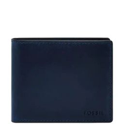 Fossil Derrick Blue Casual Leather Bi-Fold Wallet for Men-picture-34