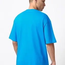 Bewakoof Blue Oversized Solid T-Shirt image 2