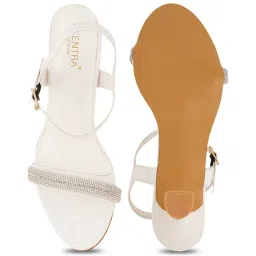 Scentra Women's White Ankle Strap Stilettos image 4