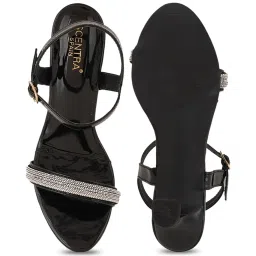 Scentra Women's Black Ankle Strap Stilettos image 4