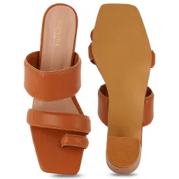 Scentra Women's Tan Toe Ring Sandals image 4