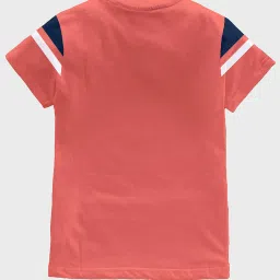 Codez Kids Coral & Black Printed T-Shirt (Pack Of 2) image 2