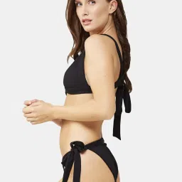 Secrets By ZeroKaata Black Plain Swimwear Bra Panty Set image 2