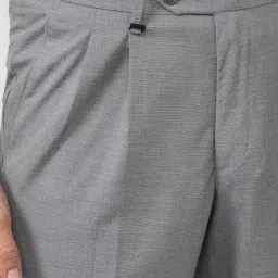 Van Heusen Grey Regular Fit Texture Trousers image 4