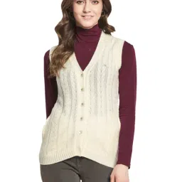 Monte Carlo Cream Self Pattern Cardigan-image-36