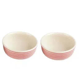 VarEesha Parikrama Red & White Ceramic Large Serving Bowl (0.55 L) - Set of 2 image 4