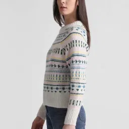 Only Beige Printed Pullover image 4