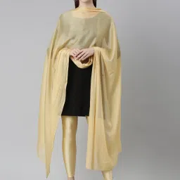 TWIN BIRDS Golden & Red Plain Dupatta - Pack Of 2 image 4