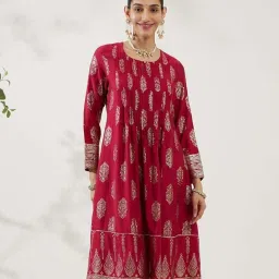 Daali Maroon Printed A Line Kurta image 2