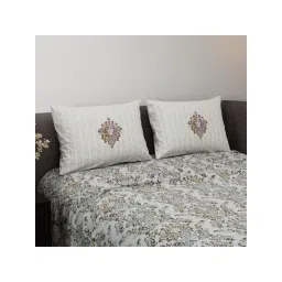 Synergized Cotton Heritage Bliss Brown Pure Satin Digital Era Bedsheet with 2 Pillow Covers (King) image 4