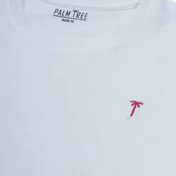 Palm Tree Kids White Cotton Regular Fit T-Shirt image 4