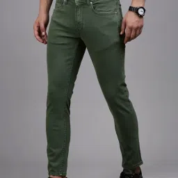 Louis Philippe Green Cotton Slim Fit Jeans image 2
