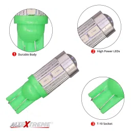 AllExtreme EXT10SM Universal T10 LED Parking Light 10 SMD Super Bright Interior Pilot License Plate Dome Indicator Lamp Bulb for Car Bike and Motorcycle (3W, Green, 2 PCS) image 4