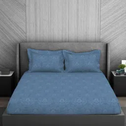 Spaces blue 100% cotton harmony large bedsheets-picture-46