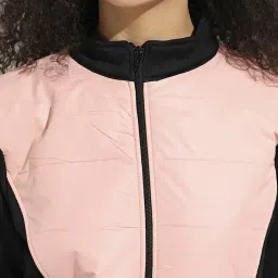 Campus Sutra Peach & Black Cotton Quilted Pattern Jacket image 4