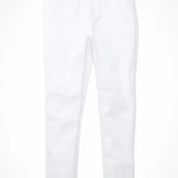 American Eagle Outfitters White Cotton Mid Rise Jeans image 4