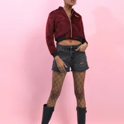 Campus Sutra Maroon Regular Fit Jacket image 4