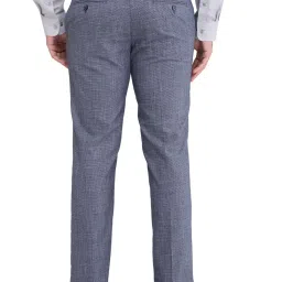 Park Avenue Blue Regular Fit Self Pattern Trousers image 2