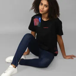 Allen Solly Black Cotton Printed T-Shirt image 4