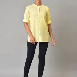 Aurelia Yellow Straight Short Kurti image 4