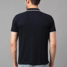 Cantabil Navy Regular Fit Printed Polo T-Shirt image 2