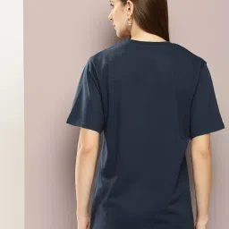 Dillinger Navy Cotton Printed Oversized T-Shirt image 2