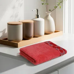 LIBERTY TOWELS Rose & Navy Blue 1 Printed 450 GSM Bath Towel image 1