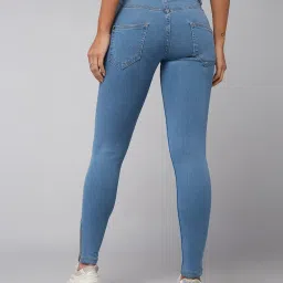 DOLCE CRUDO Light Blue Denim Skinny Fit High Rise Jeans image 2