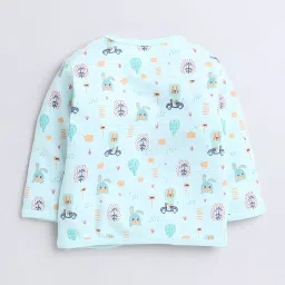 Bumzee Kids Mint Green Printed Full Sleeves Jhabla With Pyjamas image 2