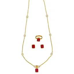 sri jagdamba pearls dealer Sri Jagdamba Pearls Gilded Pulse Pearl Set Combo image 4