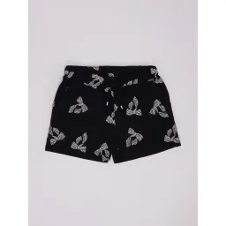 Pantaloons Junior Girls Jet Black Printed Shorts image 3