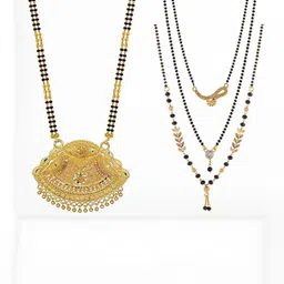 Bhanu diam Gold-Plated Brass Mangalsutra-picture-31