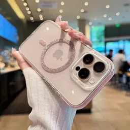 CASE CREATION Glitter Magsafe Printed iPhone 15 Pro Max Silicone Back Case image 1