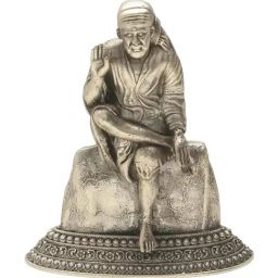Sri Jagdamba Pearls 800 Silver Sai Baba Idol - 22 gm-picture-6