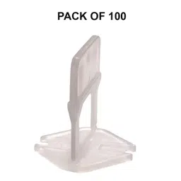 TileMaster Tile Leveling Spacer Clip 2 mm Non-Magnetic Durable Plastic White 20 cm Length TM-101 (Pack of 100) image 2