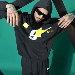 GRIFFEL Men Hooded Printed Sweatshirt image 5