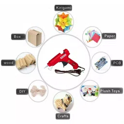 CRAFTYGUN 20 W Standard Temperature Mini Glue Gun with 12 Sticks Red 7 mm Stick Diameter, RREEDD--MINI-12-STKKS-20WT image 4