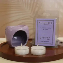 Sim & Ross Pack Of 2 Embellished Round White Scented Diyas Candle-picture-57