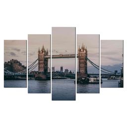 WENS London Bridge 5 Pieces Laminated Wall Art Panels  -Multicolor-picture-40