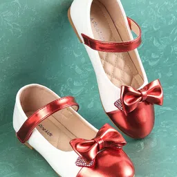 Pine Kids Velcro Closure Bellies with Bow Applique - Red-picture-19