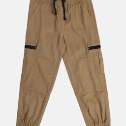 MINI KLUB Cotton Woven Solid Pant - Brown-image-54