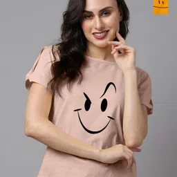 Friskers Women Pack Of 2 Graphic Printed Round Neck Cotton T-shirts-image-77