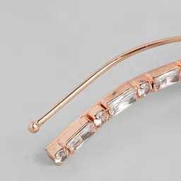 DressBerry Rose-Gold Plated American Diamond Studded Contemporary Ear Cuff image 3