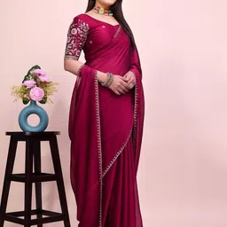 K 5 Fashion Embroidered Pure Chiffon Saree-picture-32