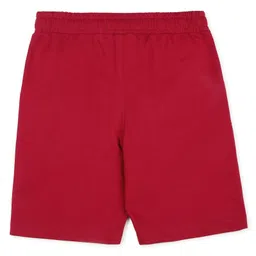 ALAN JONES Cotton Blend Knit California Text Printed Shorts - Red image 3